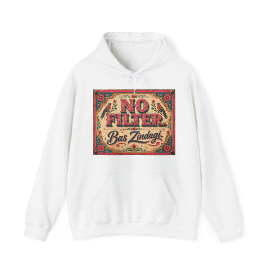 Hoodie - "No Filter Bas Zindagi" Vintage Truck Art Pullover