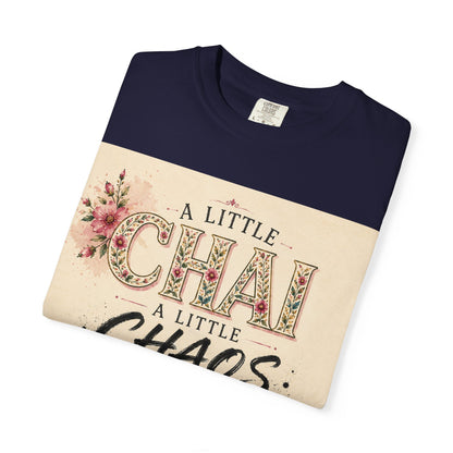 Chai & Chaos Tee — A Little Chai, A Little Chaos Vintage Floral T-Shirt
