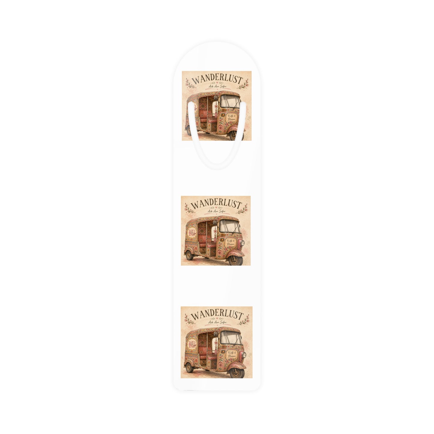 Wanderlust Vintage Camper Bookmark — Retro Travel Van Reading Marker