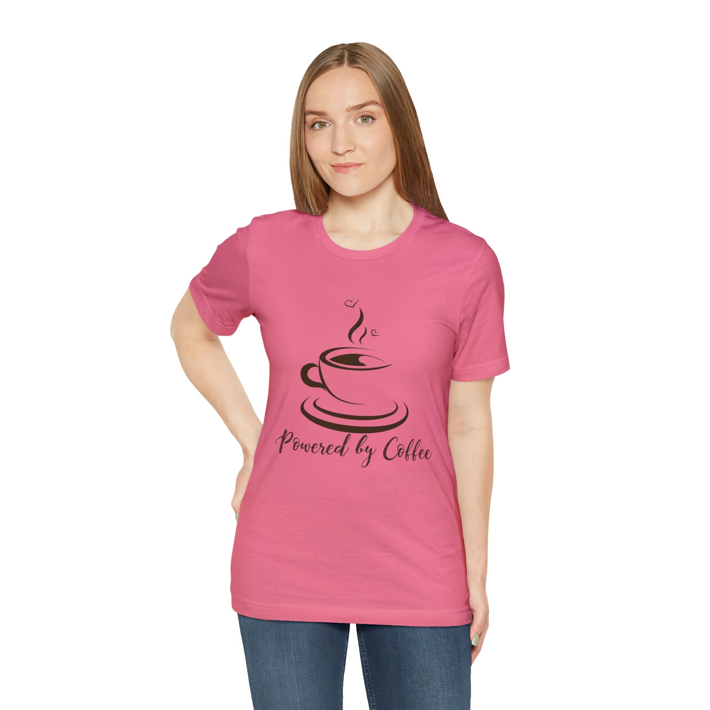 Powered by coffee Jersey Short Sleeve Tee