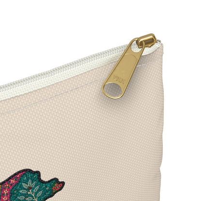 Pakistan Floral Map Accessory Pouch — "Kulfi & Blossom" Zipper Bag