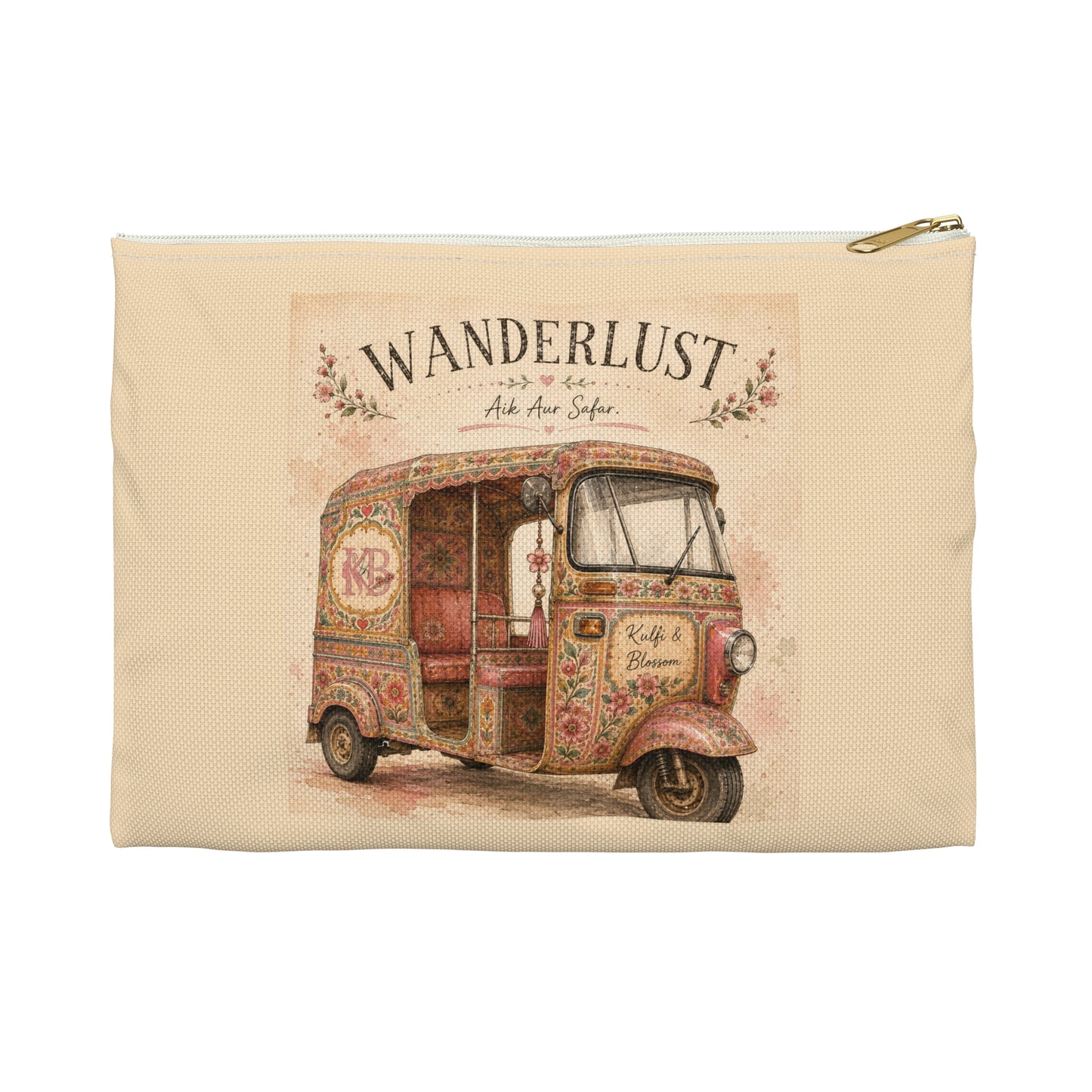 Wanderlust Floral Tuk Tuk Accessory Pouch