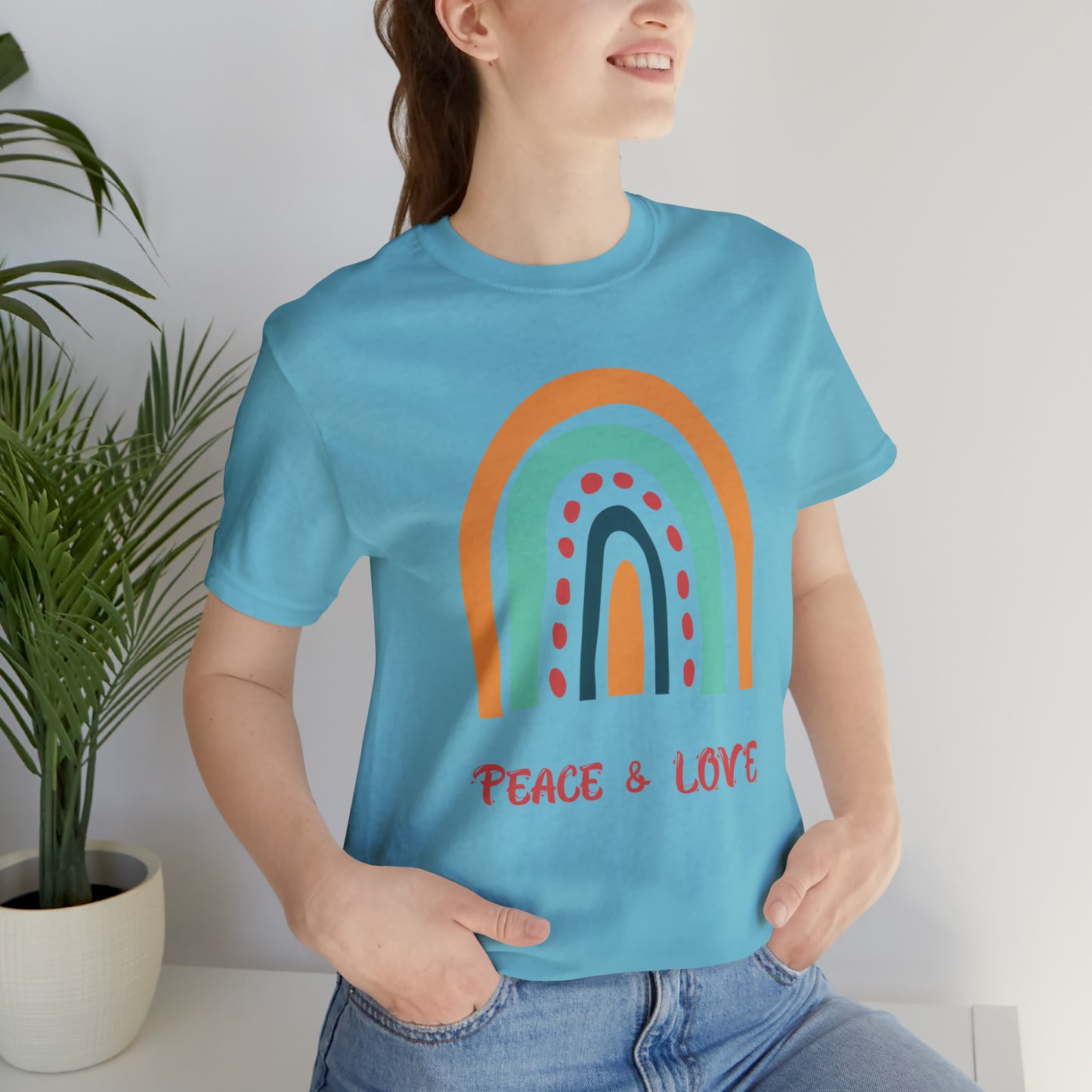 Peace and love Jersey Short Sleeve Tee