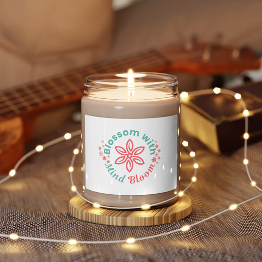 Scented Soy Candle, 9oz white sage and lavender scent, mind bloom