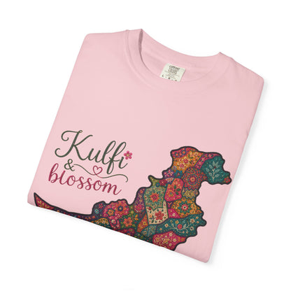 Pakistan Map Floral T‑Shirt — "Kulfi & Blossom" Colorful Paisley Design