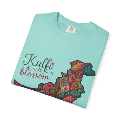 Pakistan Map Floral T‑Shirt — "Kulfi & Blossom" Colorful Paisley Design