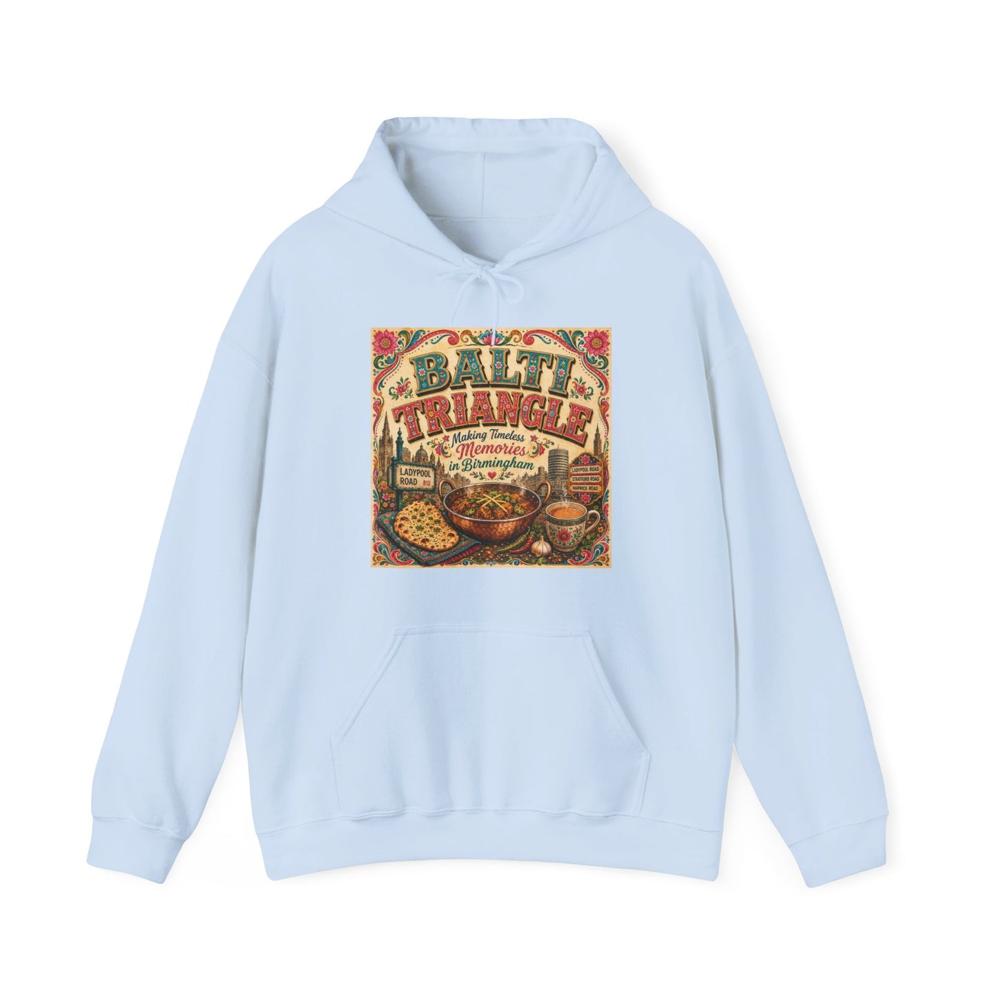 Baltimore Charm Hoodie - 'Balti Triangle' Vintage Food Poster Sweatshirt