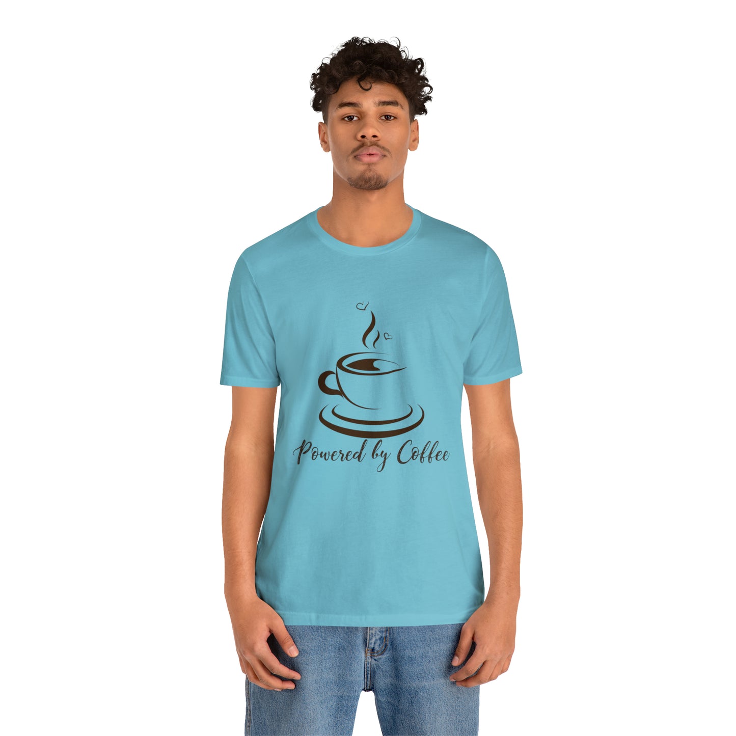 Powered by coffee Jersey Short Sleeve Tee