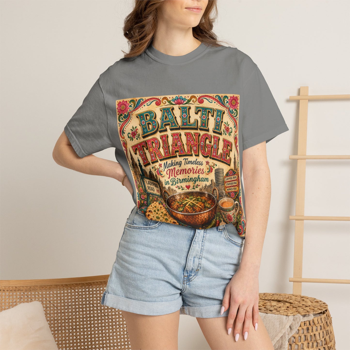 Balthi Triangle Vintage Indian Food T-Shirt