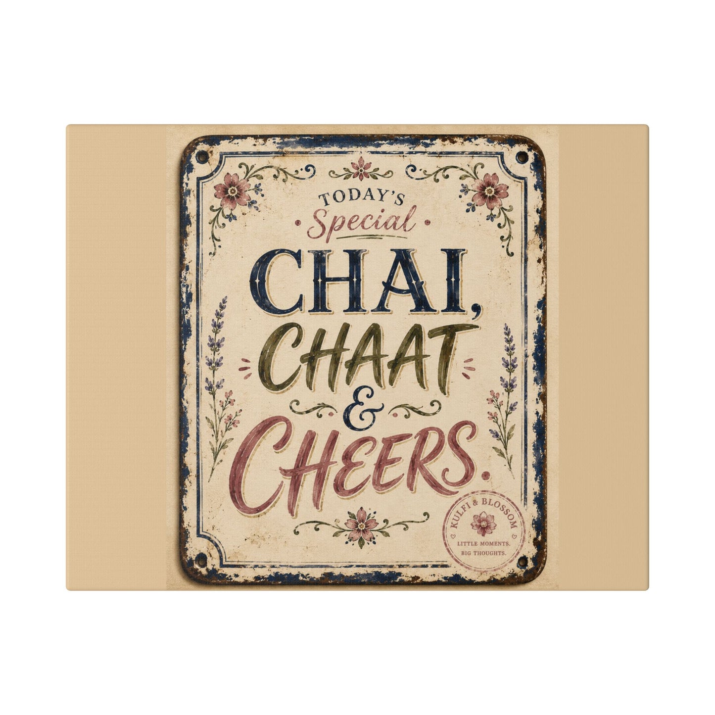 Chai, Chaat & Cheers Canvas Wall Art