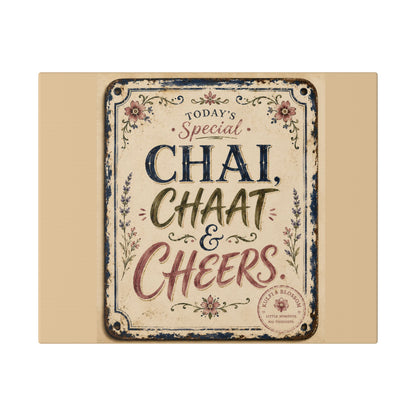 Chai, Chaat & Cheers Canvas Wall Art