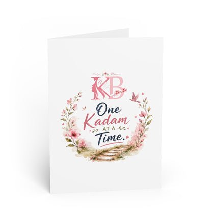 Greeting Card — "One Kadam at a Time" Inspirational Floral Card