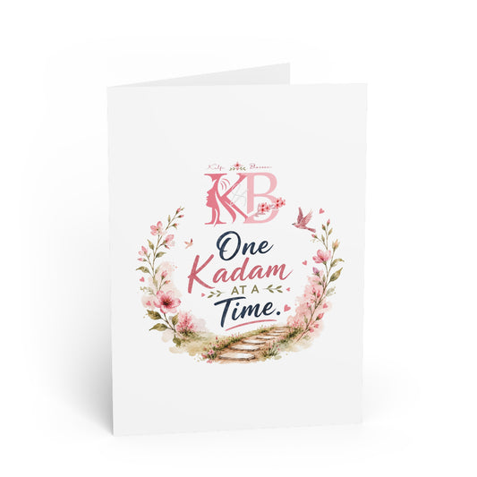 Greeting Card — "One Kadam at a Time" Inspirational Floral Card