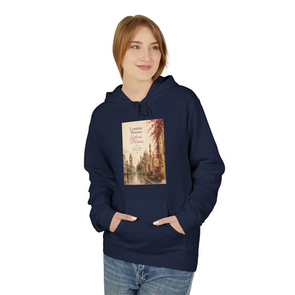 Autumn Paris Street Hoodie - 'Leaves Falling, Coffee Calling' Vintage Cityscape