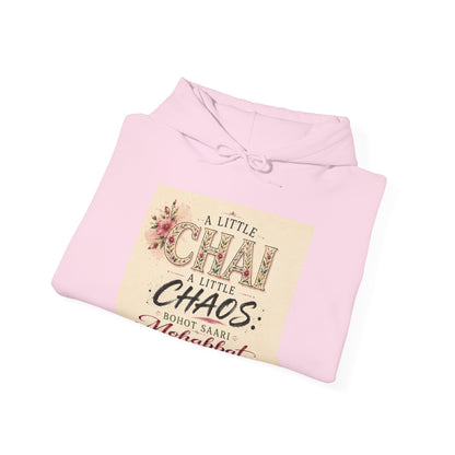 Hoodie — “A Little Chai, Little Chaos: Bohot Saari Mohabbat” Floral Graphic Sweatshirt