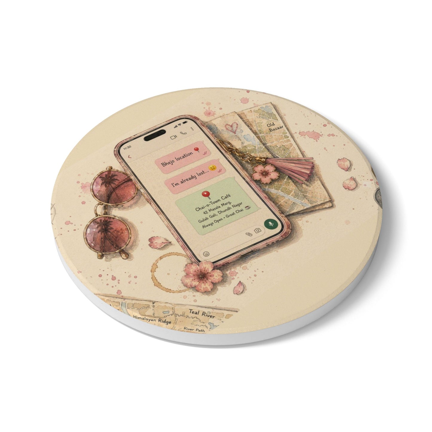 Bhejo Location Ceramic Coaster