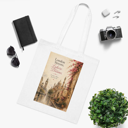 London Streets Tote Bag – Vintage 'London Streets, Where Dreams...' Cotton Shopper