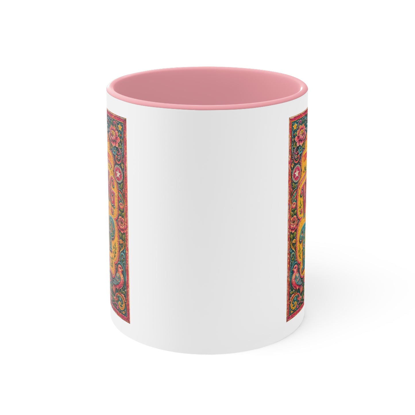 Walking on Dhoop Accent Mug — Bright Retro Sun Graphic Coffee Cup