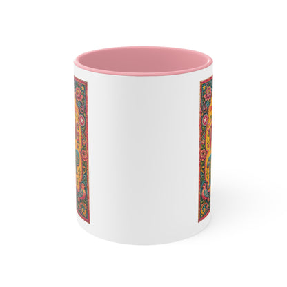 Walking on Dhoop Accent Mug — Bright Retro Sun Graphic Coffee Cup