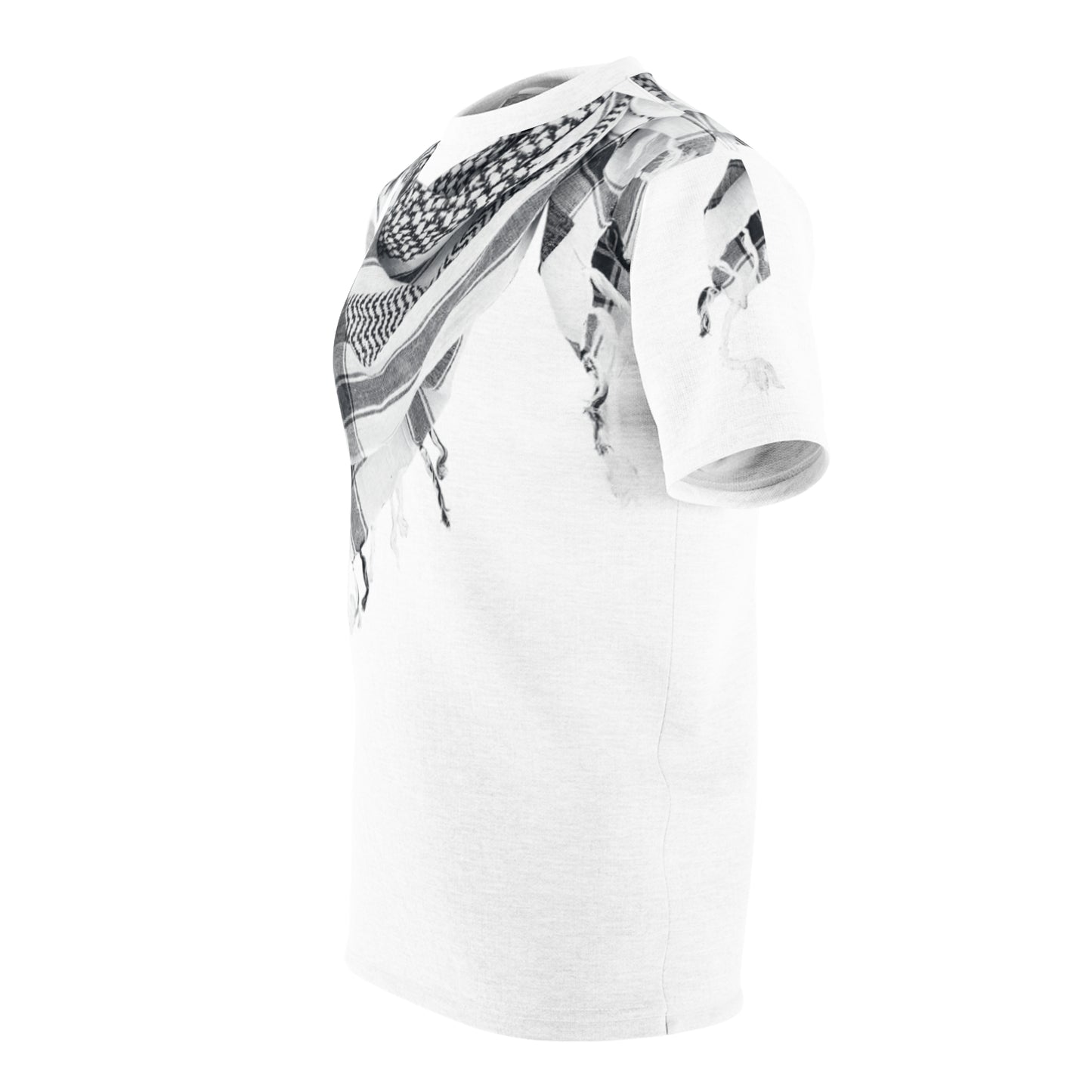 Unisex Cut & Sew Tee (AOP) Keffiyah scarf mock up
