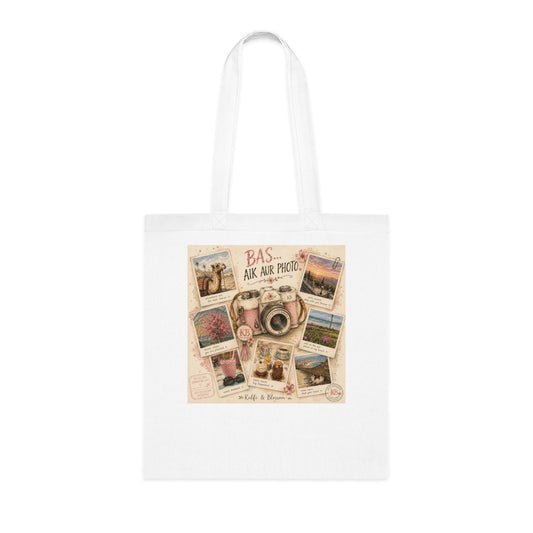 Vintage Travel Camera Tote Bag - "Pack, Aim, Protect" Photo Collage Cotton Tote