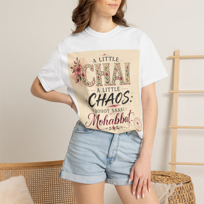 Chai & Chaos Tee — A Little Chai, A Little Chaos Vintage Floral T-Shirt