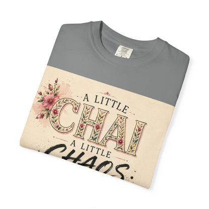 Chai & Chaos Tee — A Little Chai, A Little Chaos Vintage Floral T-Shirt