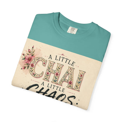 Chai & Chaos Tee — A Little Chai, A Little Chaos Vintage Floral T-Shirt