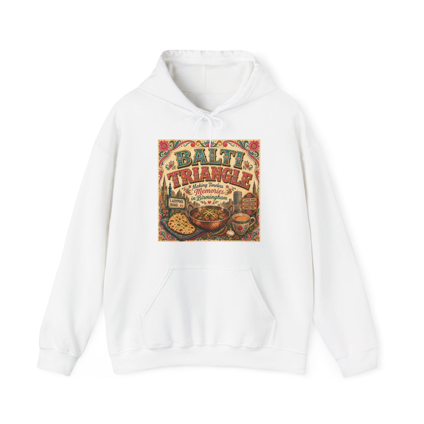 Baltimore Charm Hoodie - 'Balti Triangle' Vintage Food Poster Sweatshirt