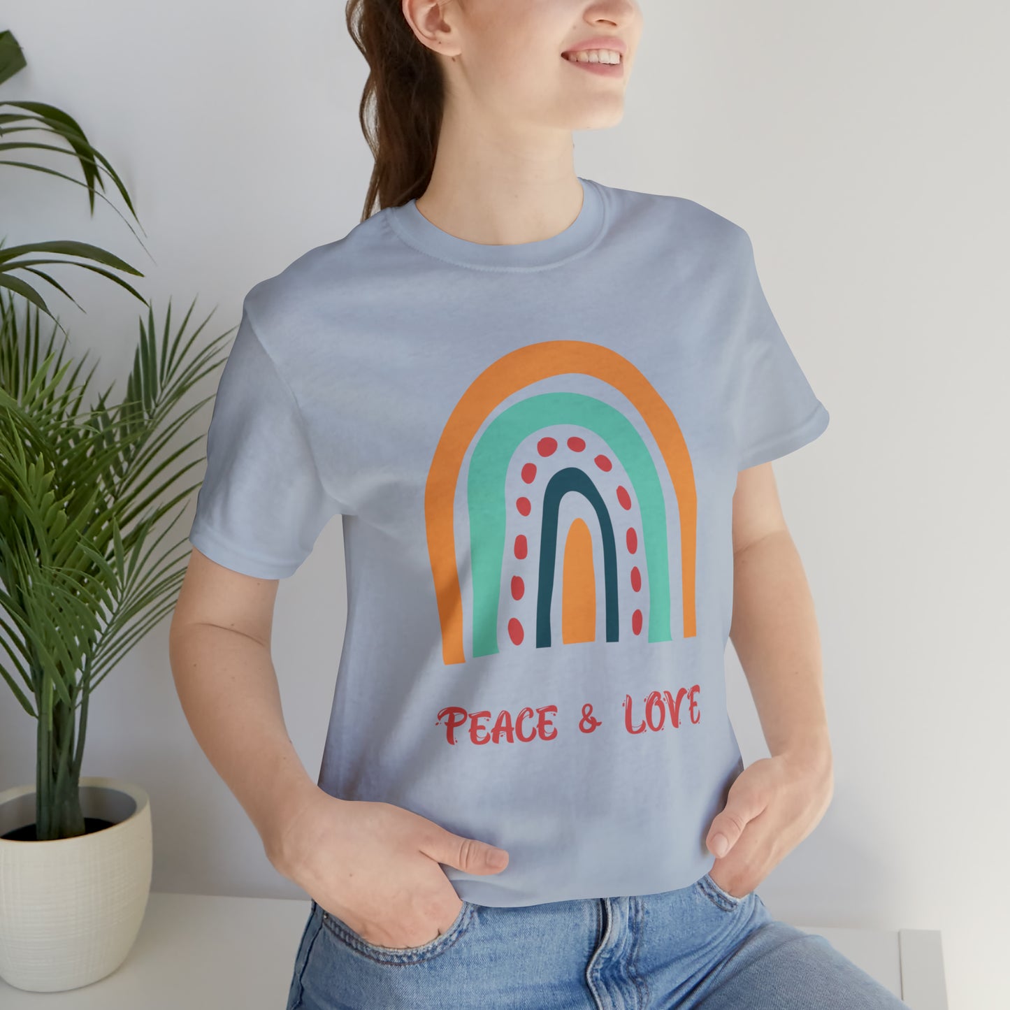 Peace and love Jersey Short Sleeve Tee