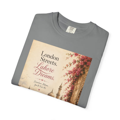 London Streets Vintage Tee — 'London Streets, Labor Dreams' Scenic Graphic T‑Shirt