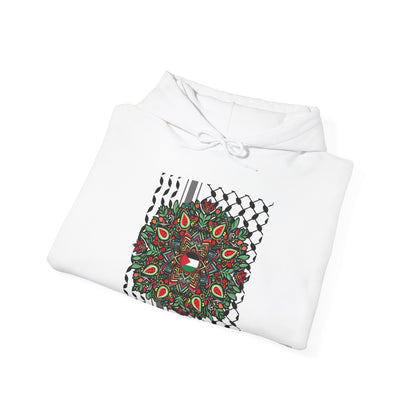 Keffiyah mandala palestine Heavy Blend Hooded Sweatshirt