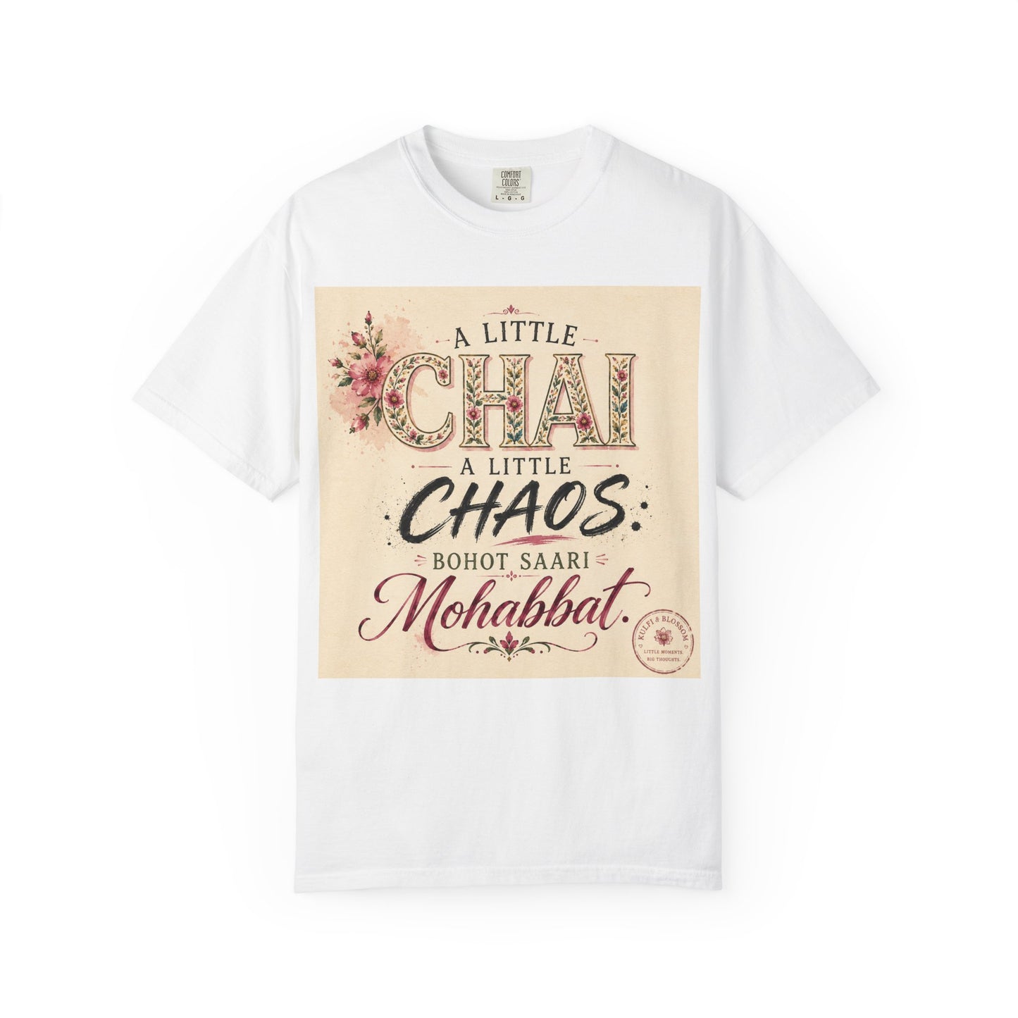 Chai & Chaos Tee — A Little Chai, A Little Chaos Vintage Floral T-Shirt