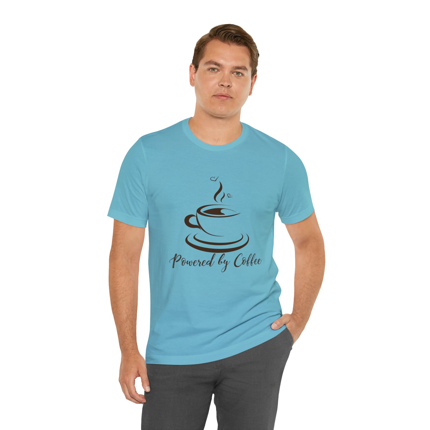 Powered by coffee Jersey Short Sleeve Tee