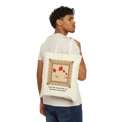 Cotton Canvas Tote Bag 'From the river to the sea'