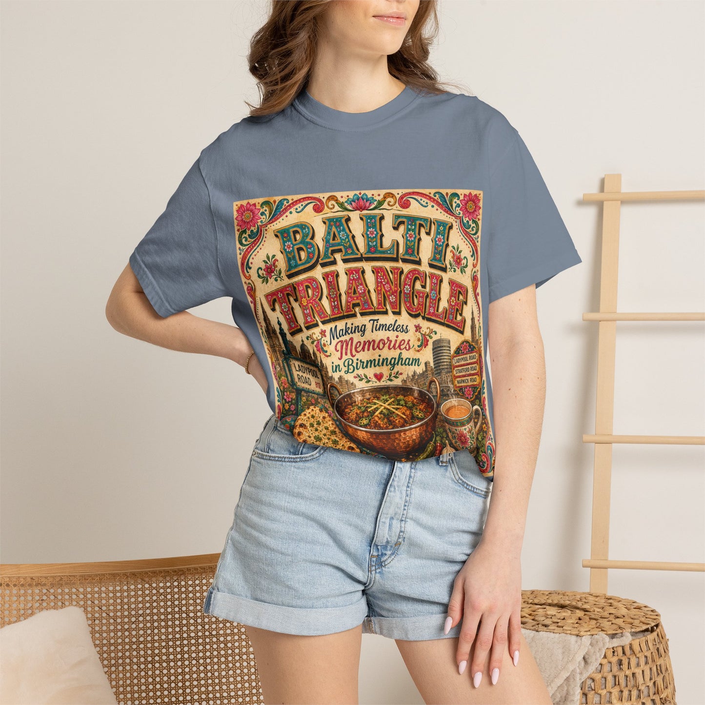 Balthi Triangle Vintage Indian Food T-Shirt