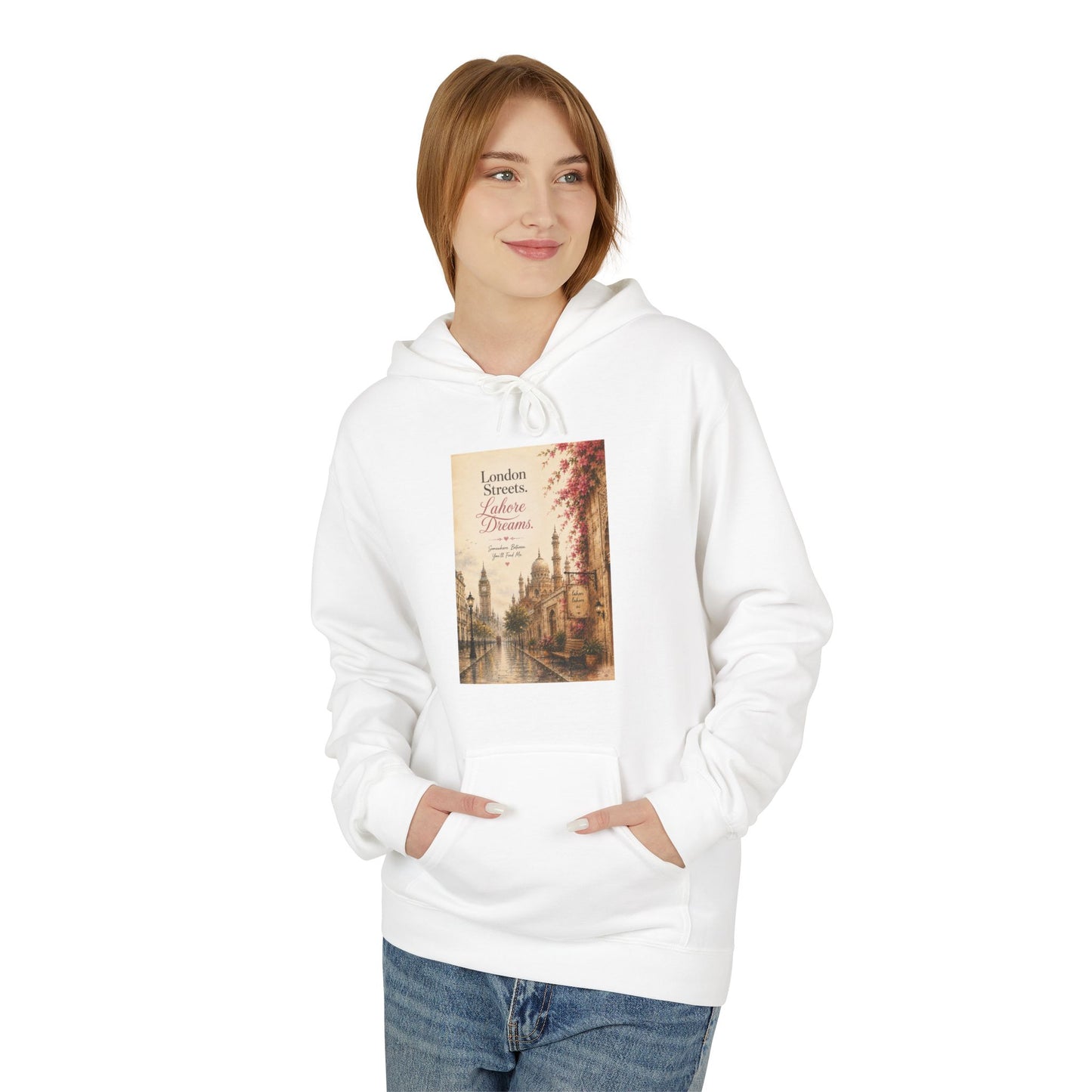 Autumn Paris Street Hoodie - 'Leaves Falling, Coffee Calling' Vintage Cityscape