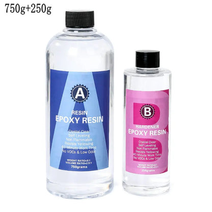 Epoxy Resin Kit Crystal Clear Easy Mix 3:1 AB Resin with Sticks,Graduated Cups and Gloves for Jewelry Making DIY Art Crafts