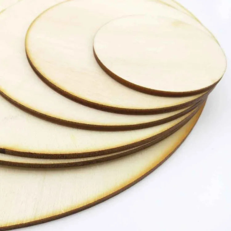10-80mm Unfinished Round Wood Circle Cutout for Wedding Table Scatter Decoration Round Wood Craft