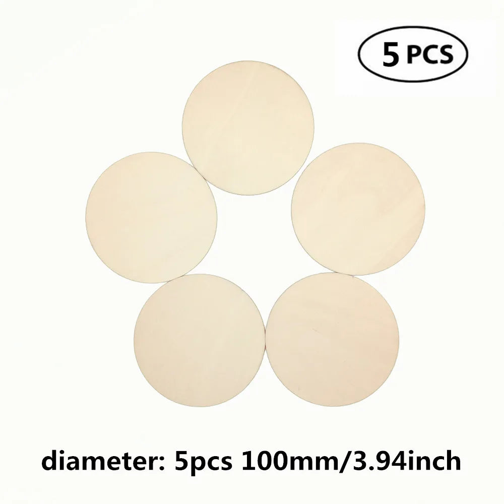 10-80mm Unfinished Round Wood Circle Cutout for Wedding Table Scatter Decoration Round Wood Craft