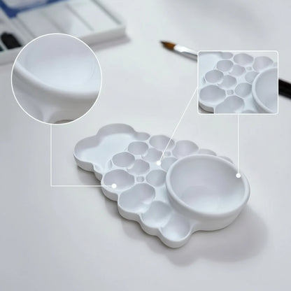 Cloud Paint Palette Long-Lasting Palette with Mixing Wells Art Supply Glossy Molded for Painters, Studio Painting, Sketching