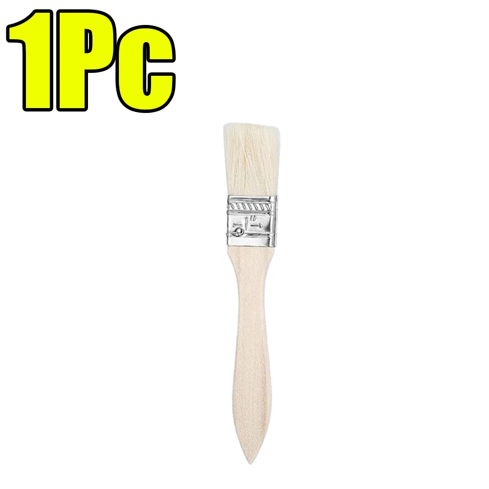 1-100Pcs Mane Brushes BBQ Brush Wooden Handle Soft Hair Paint Brushes for Drawing