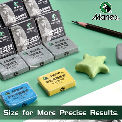 Marie's 2/4/6pcs Grey Plasticity Erasers Kneaded Rubber for Blend, Highlight, Shade, Smooth, Sketching
