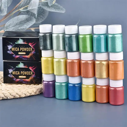 6 Pcs-Set Epoxy Resin Dye Mica Powder Powdered Pigments Set Resin Mica Pearlescent Resin
