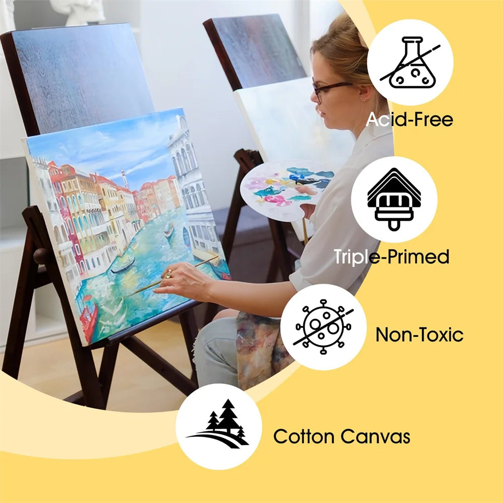 10pcs Square Blank Stretched Canvas Wooden Frames Blank Canvas Ideal for Painting /Decorating Suitable for Oil