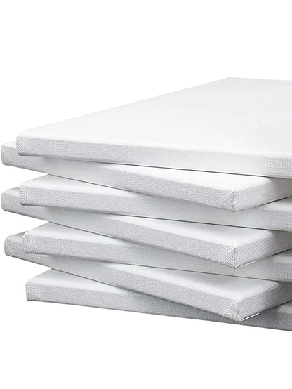 4pcs Stretched Canvas, 8 x 10 Inches ( 20 x 25 cm) Square Blank Canvases, 100% Cotton Canvases for Painting