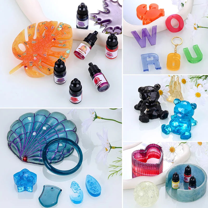 Epoxy Resin Color Pigment 24 Vivid Colors Liquid Epoxy Pigment Highly Concentrated Translucent Resin Dye for Art DIY Jewelry