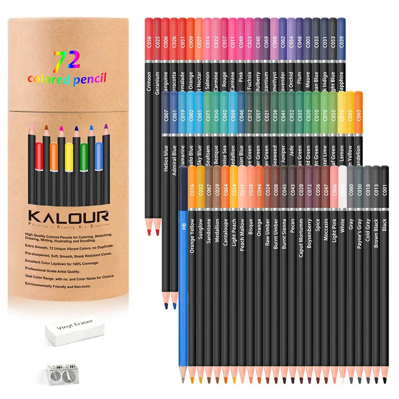 KALOUR Colores Pencil 123/75/50PC Set Lapices Colored Oily Drawing Art Supplies With Sharpener