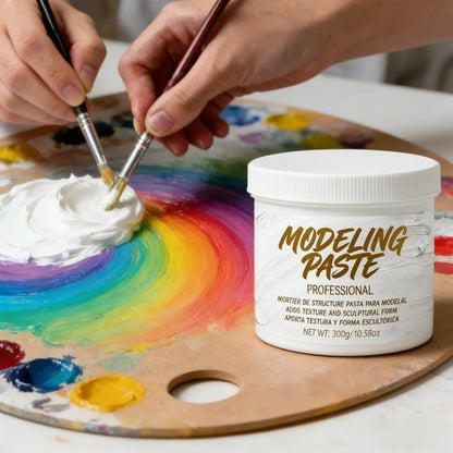 300g 3D Textured Modeling Paste, Acrylic Medium for Artists, Quick-Dry, No-Crack, Odorless, Thick Coating