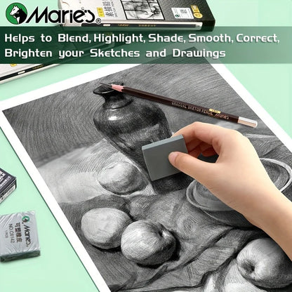 Marie's 2/4/6pcs Grey Plasticity Erasers Kneaded Rubber for Blend, Highlight, Shade, Smooth, Sketching